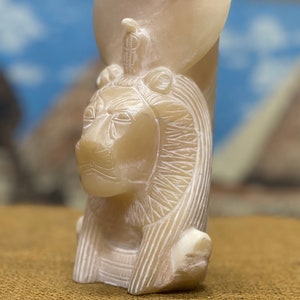 statue Ancient Egyptian Sekhmet Goddess, Goddess Sekhmet statue made from Alabaster transparent heavy stone-Mother&#39;s Day Gift