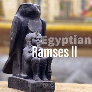 Marvelous Scene Of Horus God Protecting Ramses II - Made In Egypt