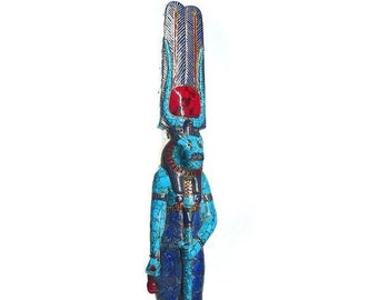 Ancient Egyptian Goddess Sekhmet statuette made from Natural Gemstones.