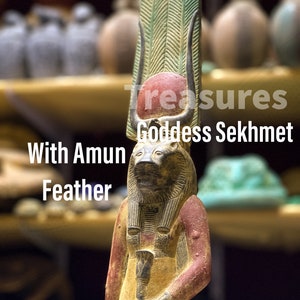 Ancient Egyptian Sekhmet Goddess, Goddess Sekhmet statue made from Solid heavy stone - Made In Egypt