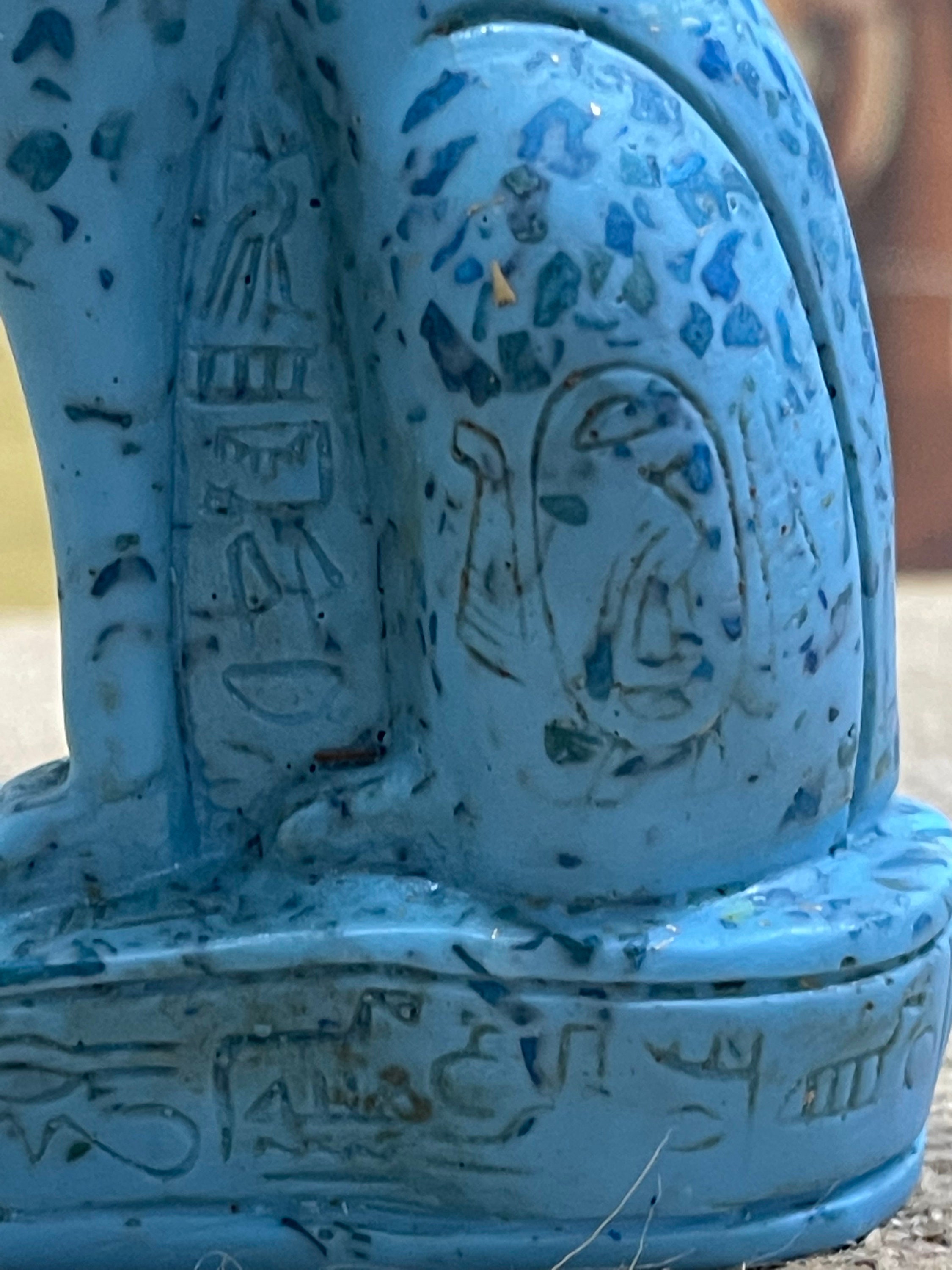 Egyptian Bastet Cat Statue Bastet Statue Egyptian Blue Etsy