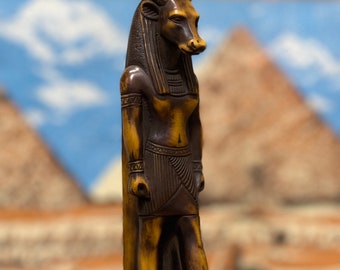 石像 古代エジプト神話ハトー(Hathor)顔 置物 寝室居間玄関机装飾品工芸品 顕現した女神ハトホル像、古代エジプトの牛の女神、エジプト製 - Etsy 日本
