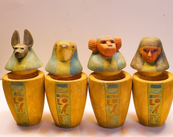 美しいカノプス壺 - エジプトの壺 - 手作りのカノプス壺 - オルガン壺