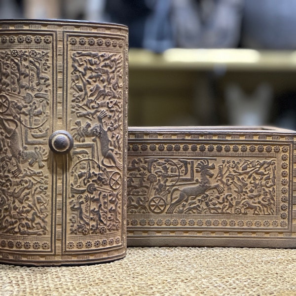 Egyptian jewelry box, Egyptian gift box from Egypt, Battle of Kadesh hand-carving box.
