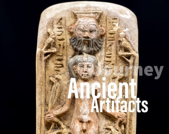 Rara obra de arte del dios Horus - Estela mágica de Horus CIPPUS - Fabricada en Egipto