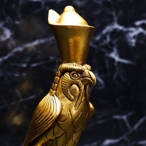 Golden Egyptian God Horus statuette, Horus statue, God of the sky, Egyptian Horus, Falcon God. made in Egypt
