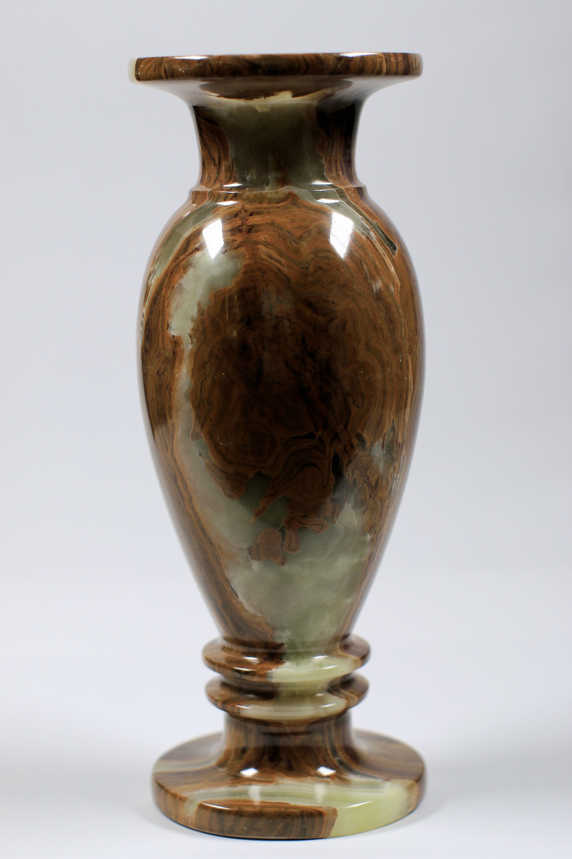 Stunning Brown/Green Onyx Vase Handmade in Egypt 10H Etsy