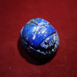 3 Scarabées égyptiens En Lapis-lazuli Sculptés - Neuf Avec étiquettes, Fait Main En Égypte