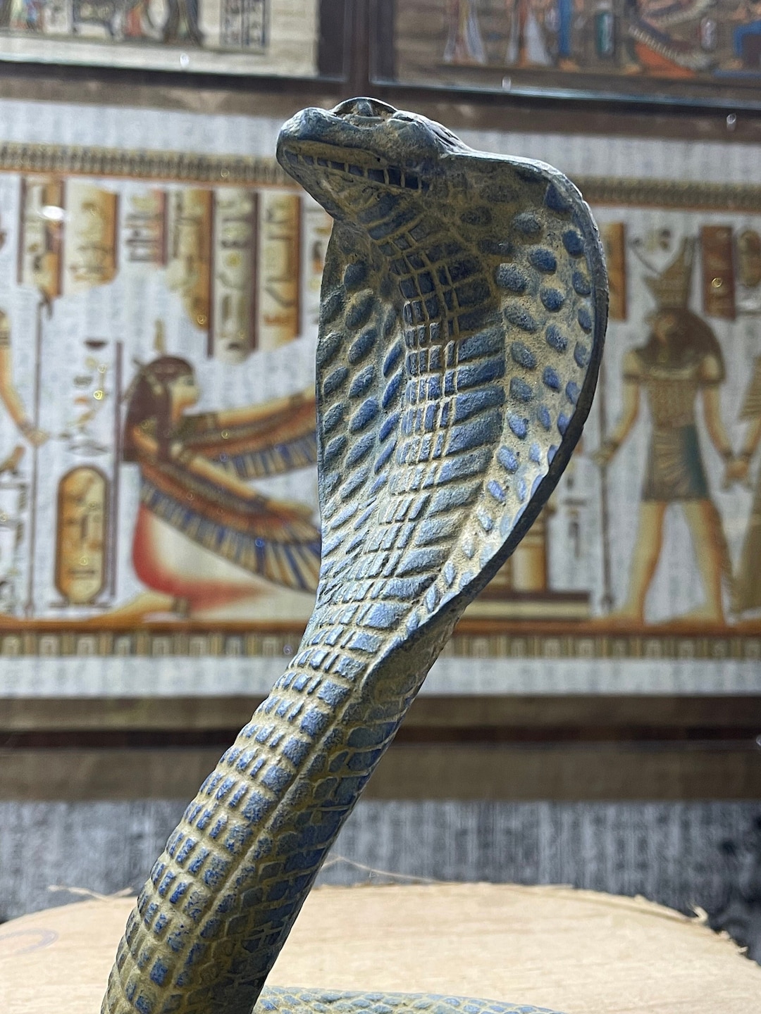 Egyptian Cobra Snake Statue, Egyptian Uraeus. Large Cobra . 10