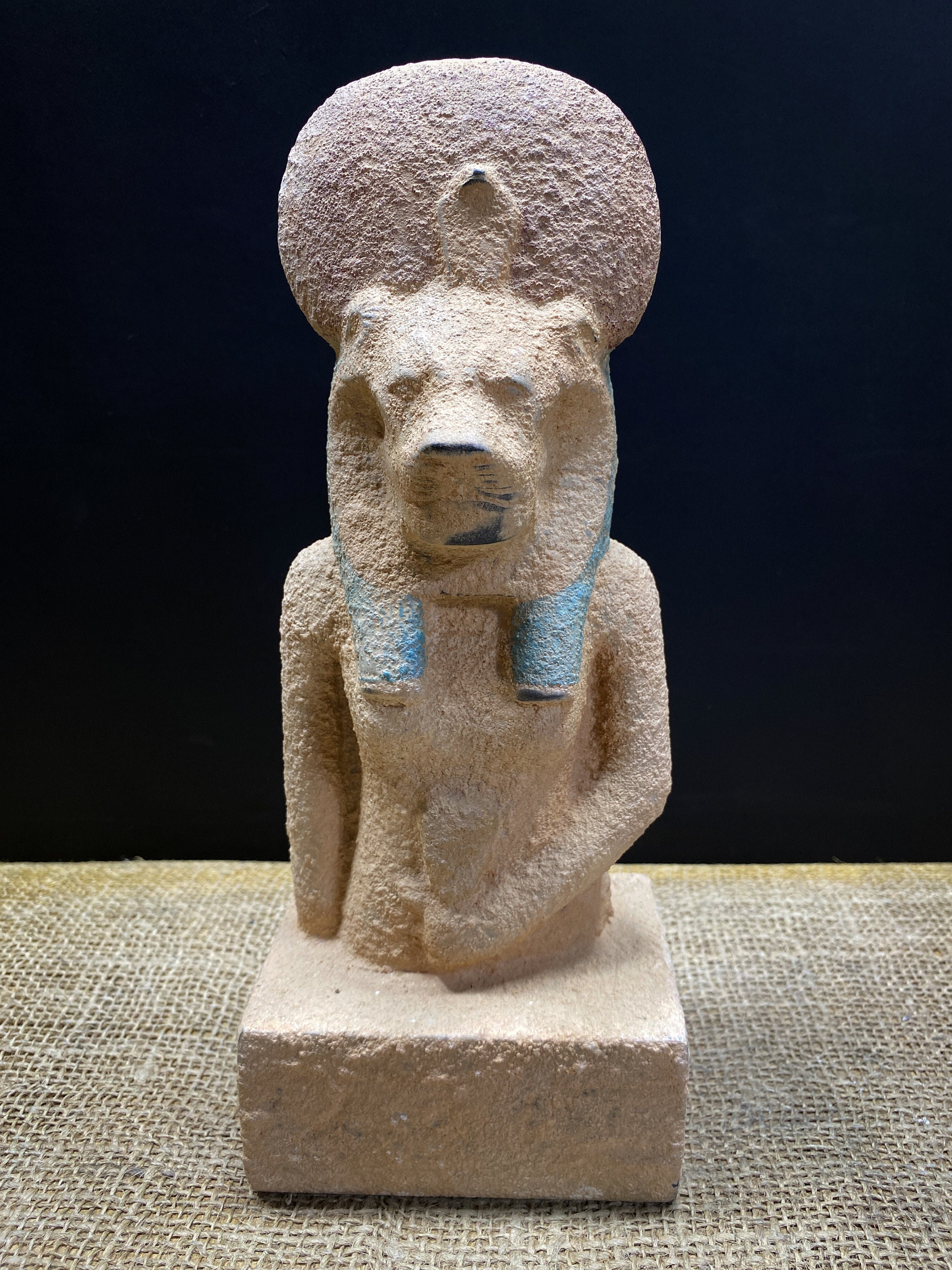 Egyptian Lion Goddess Sekhmet Statue Wearing A Sun Disk - Etsy