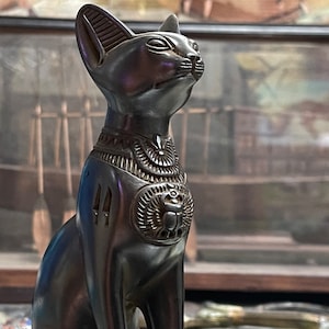 Egyptian Bastet, Ancient Egyptian Goddess Bastet, hand made Cat statue - Made In Egypt