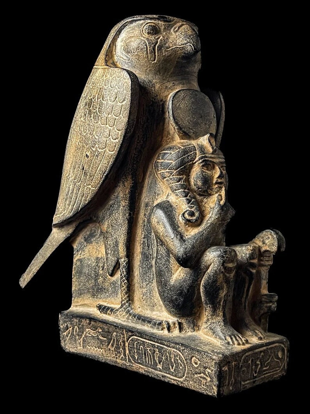 The God Ramsas Horus God Protecting Ramses II, Statue of Ramses the Second With Horus ...