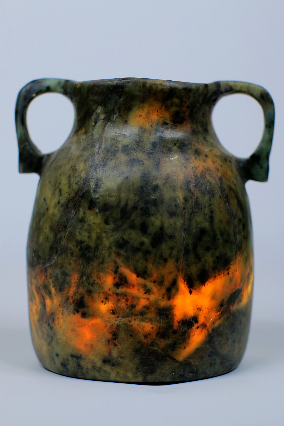 Ethereal Green ALABASTER Vase can be used as a candleholder Etsy