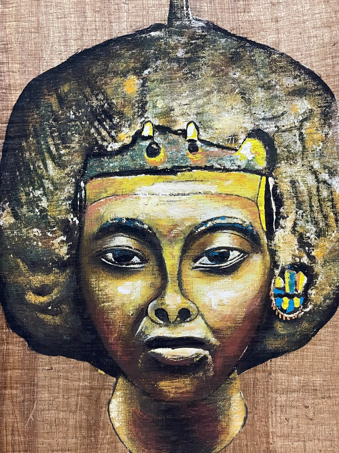 Egyptian Real Papyrus, Oil Painted Papyrus From the Famous Artist saied