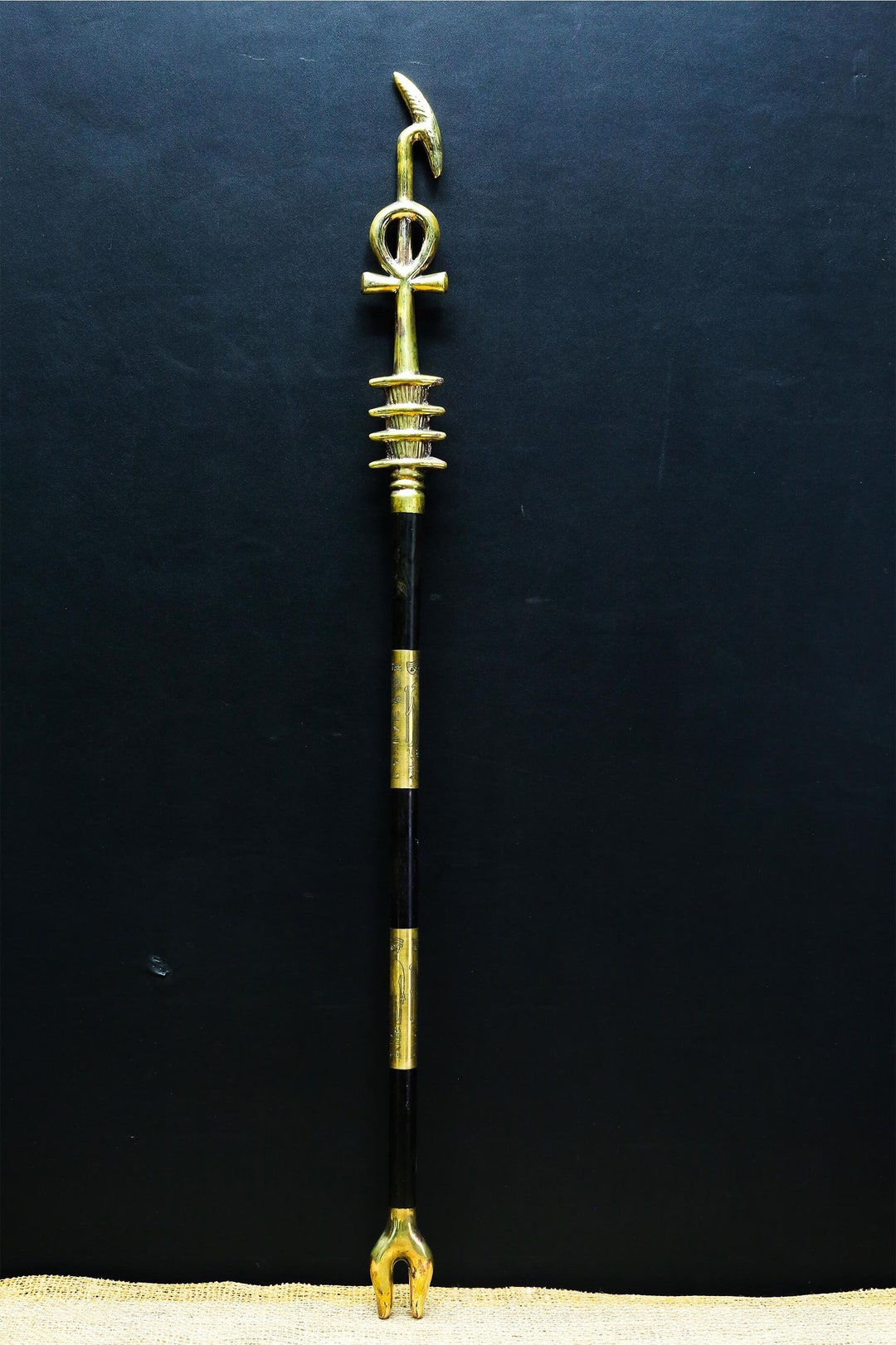 Large Scepter With Ankh key of Life Djed of Osiris Wasscepter Healing