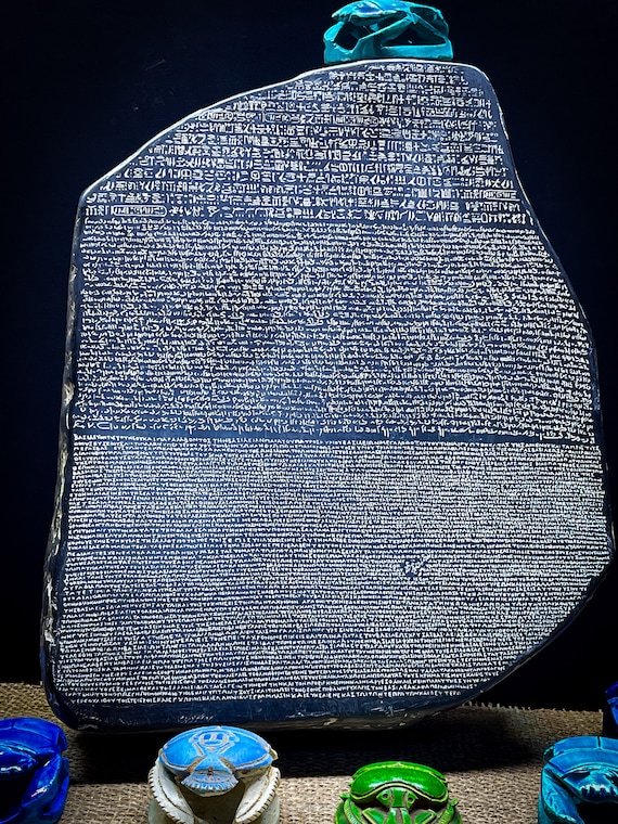 The Rosetta Stone Replica - Handmade Basalt Wall Relief for the