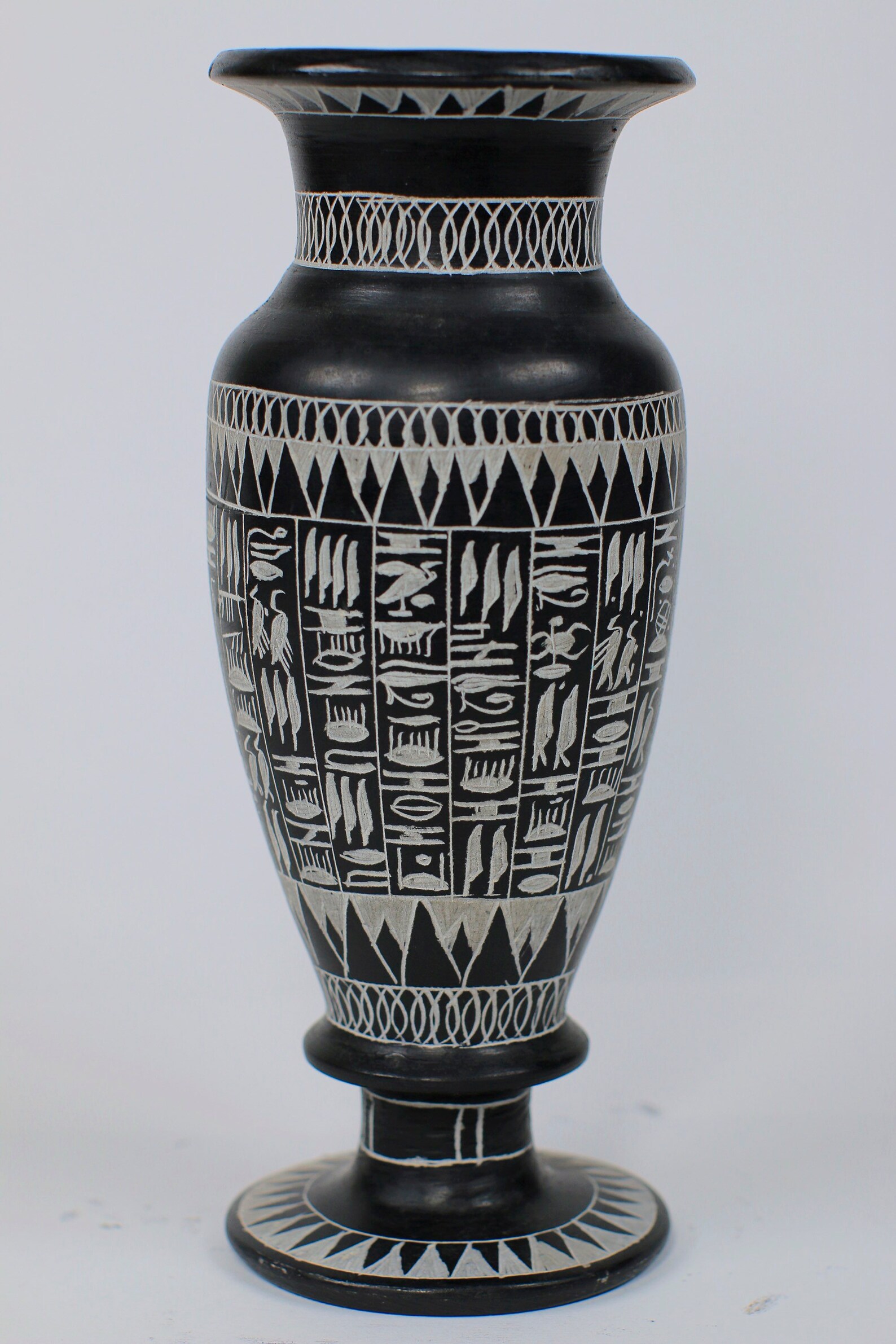 Vintage Egyptian Vase Ancient Hieroglyphics symbols Hand Etsy