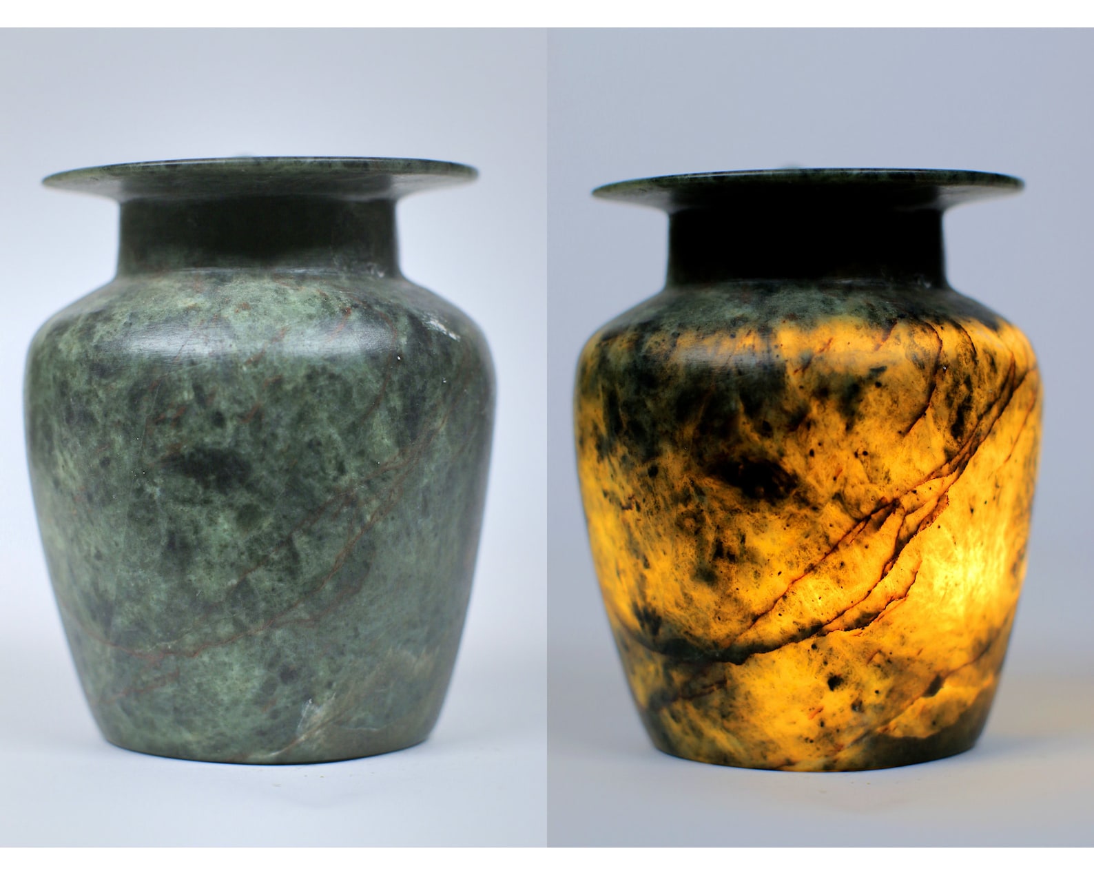 Elegant Green ALABASTER Vase can be used as a candleholder Etsy