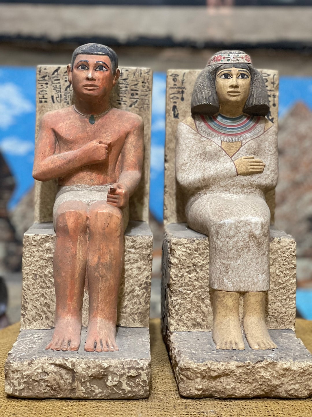 Replica of Statue Rahotep and Nofret for Sale, the Copy of Rahotep and