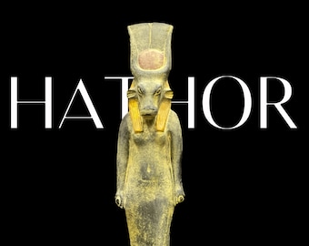 Hathor Goddess Statue Standing - Goddess Of Beauty - Cow Goddess - Egyptian Hathor - replica Hathor - Made With Egyptian Hands & Soul