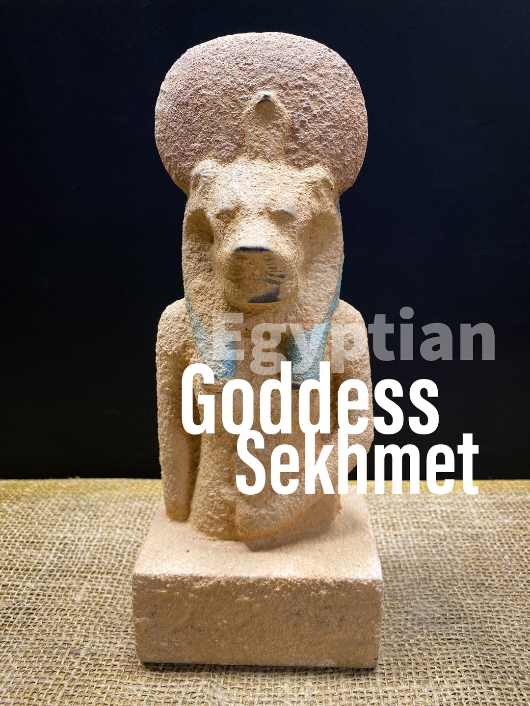 Egyptian Lion Goddess Sekhmet Statue Wearing A Sun Disk - Etsy