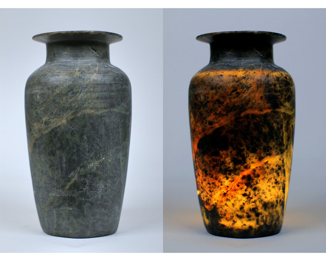 Spectacular Green ALABASTER Vase can be used as a Etsy