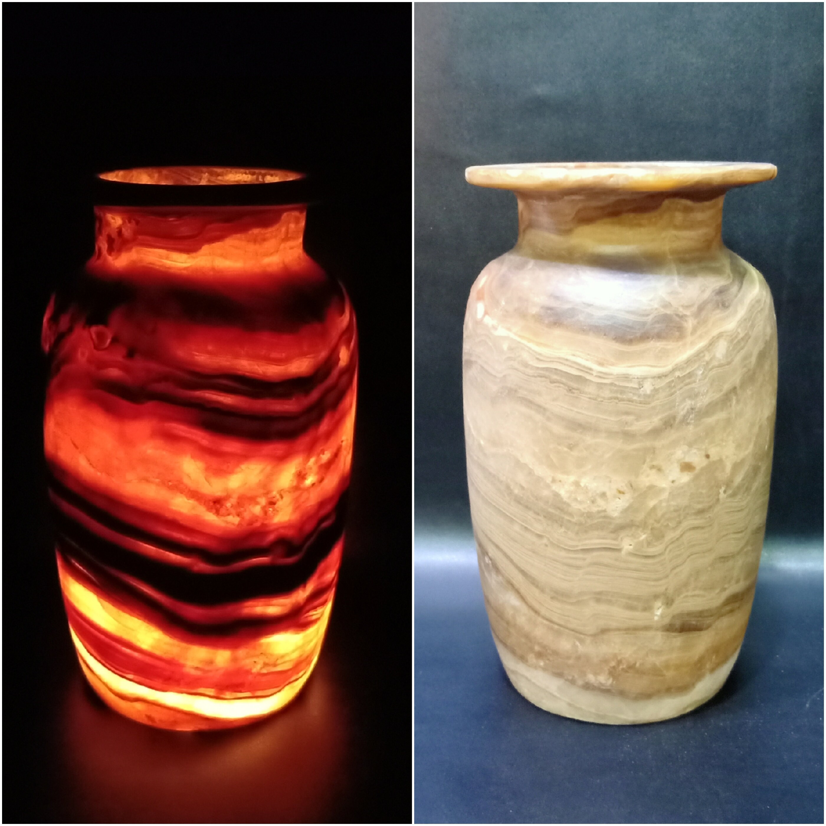 Unique Egyptian Alabaster Vase with amazing colors you can use Etsy
