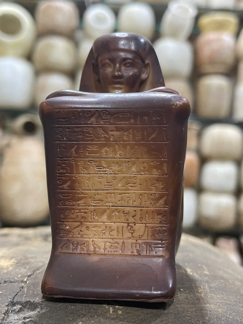 Writing Statue Egyptian Scribe Statue, Read and Write Figurine Statue in Ancient Egypt ...