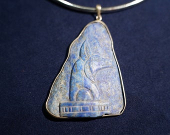 ラピスラズリ アヌビス ラピスラズリのアヌビスのお守り：神の知恵の守護者 - Etsy 日本