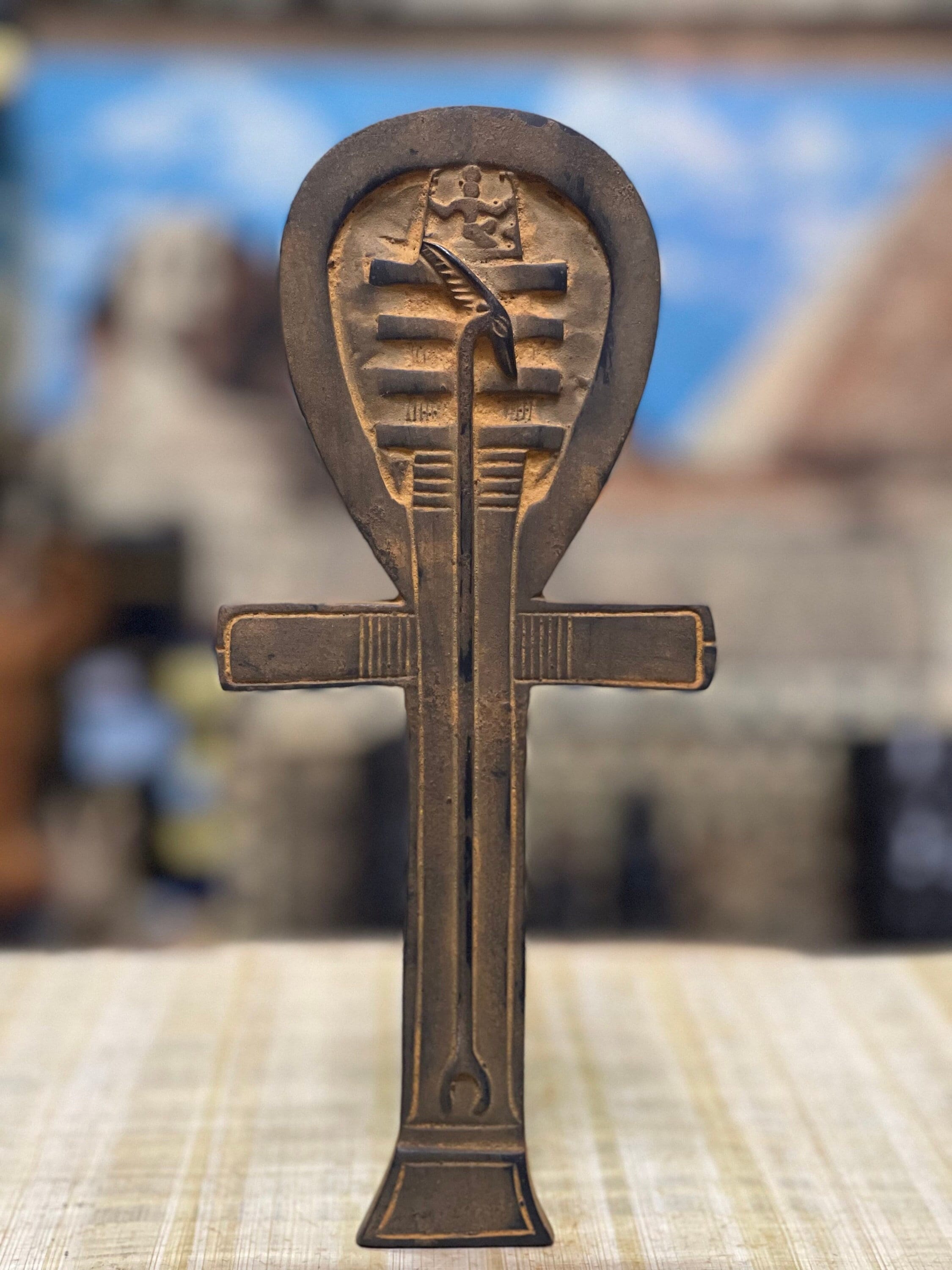 Egyptian Ankh Key of Life, Ankh Key With Djed of God Osiris Egyptian Ankh Key of Life, Ankh Key With Djed of God Osiris
