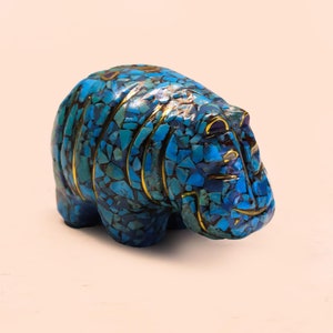 Replica Hippopotamus like the museum piece - Gemstone Hippopotamus - Egyptian Hippopotamus - mace in Egypt with care and love