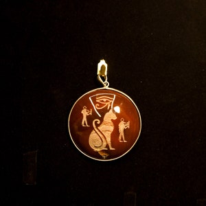 Mystical Beauty: Bastet Cat Goddess Pendant Necklace in Antique