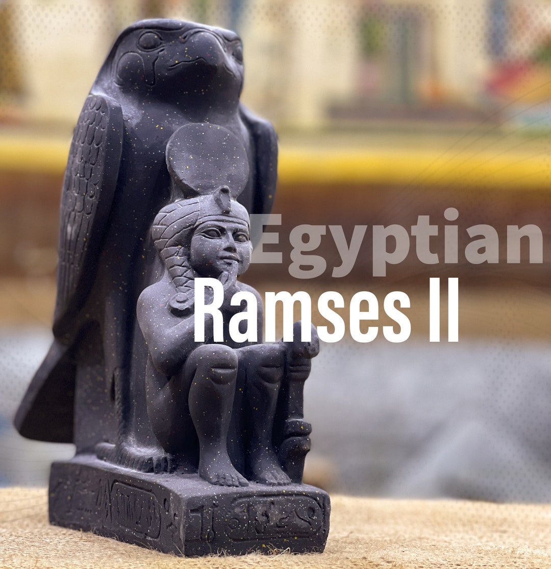 The God Ramsas Marvelous Scene of Horus God Protecting Ramses II - Made in Egypt - Etsy