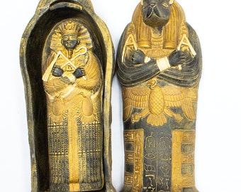 エジプトで愛情を込めて作られた古代エジプト神アヌビスの棺のセット