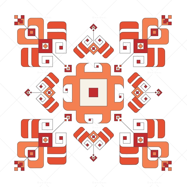 Elbetitsa Shevitsa Bulgarian Folklore Embroidery Pattern, Digital Art, Digital Print, Sublimation Design Vector SVG PNG