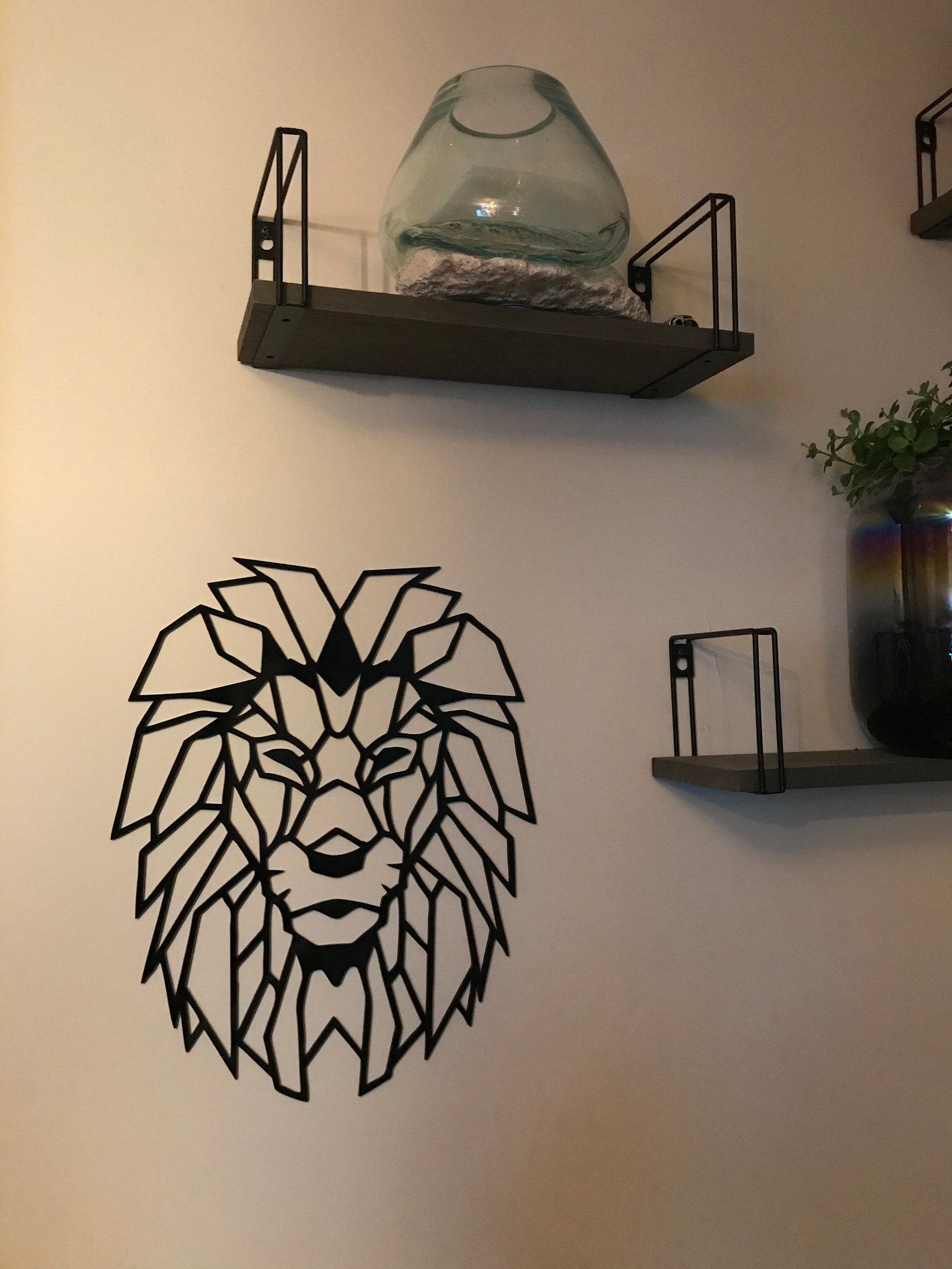 EASY APPLY Geometric Animal Wall Art Contemporary Polygon Etsy