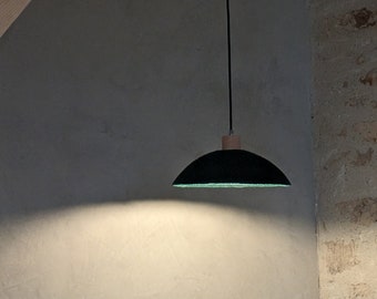 Lampe Suspension REGARD verte en laine feutrée