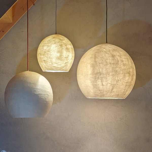 Lampe suspension COCON BULLE en laine feutrée