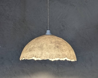 White ONDÉE Pendant Lamp in felted wool