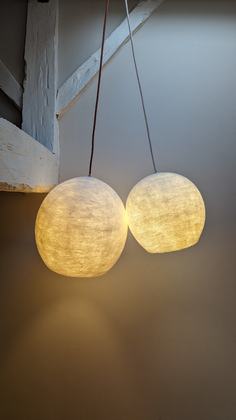 Lampe suspension COCON BULLE en laine feutrée image 6