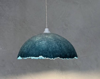 Blue ONDÉE Pendant Lamp in felted wool