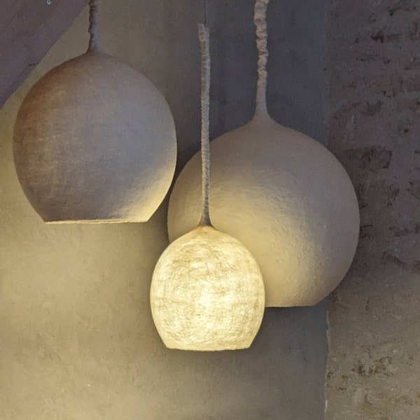 Lampe Suspension COCON SOUFFLE en feutre de laine