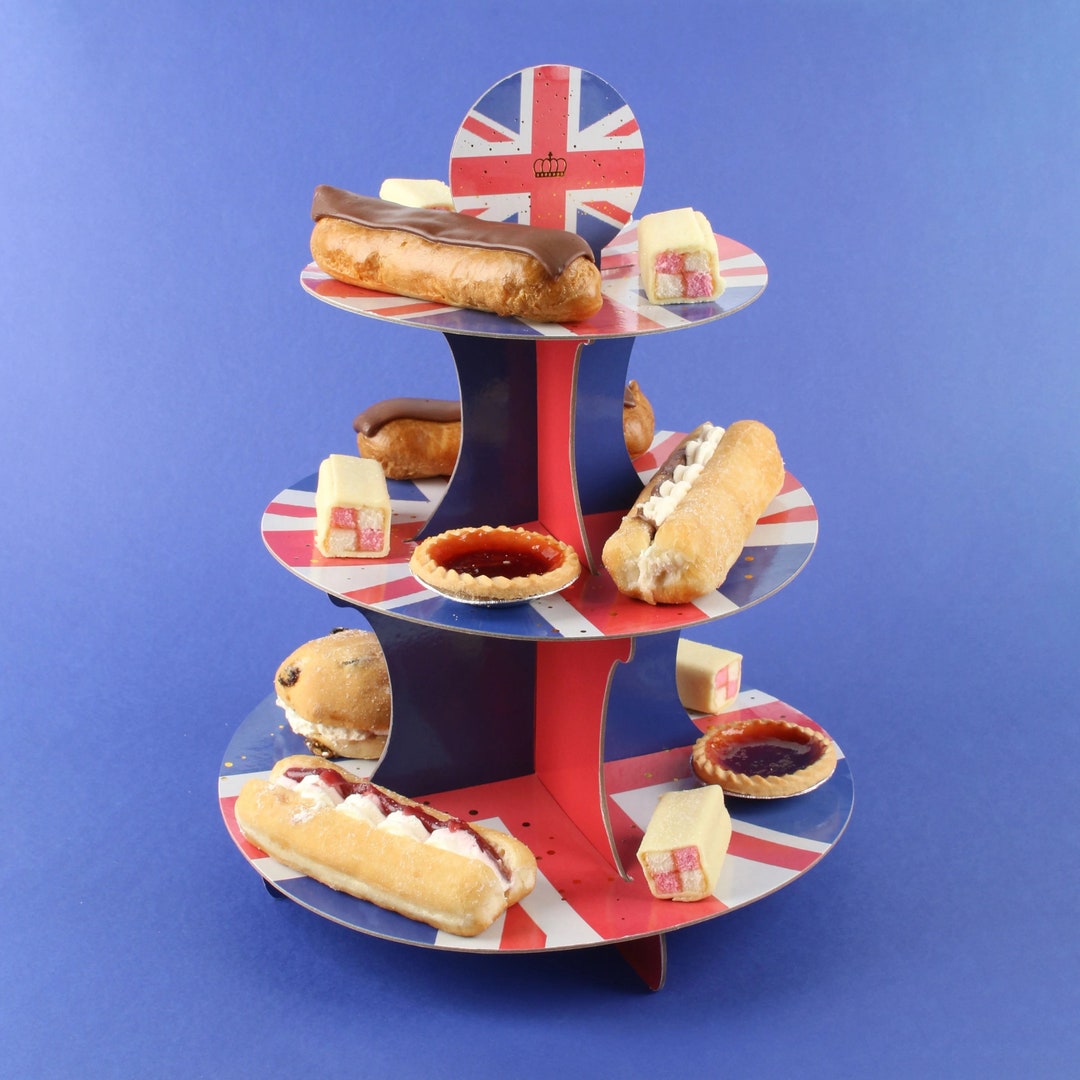 Union Jack Cupcake Stand 3 Tier King Charles III Coronation Etsy