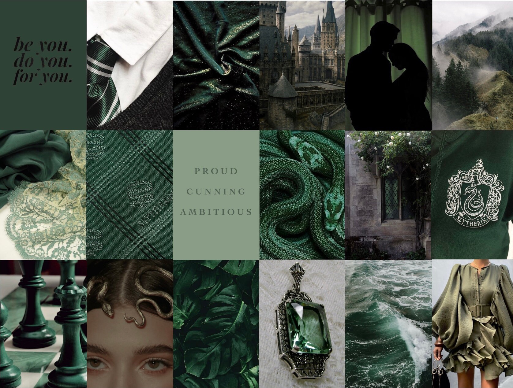 Slytherin Wall Collage Kit Digital Download 90 pcs 4 x 6 | Etsy