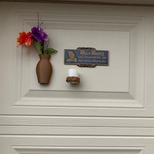 Mausoleum niche plaques and accessories for Halloween; graveyard, crematorium, cemetery, garage door