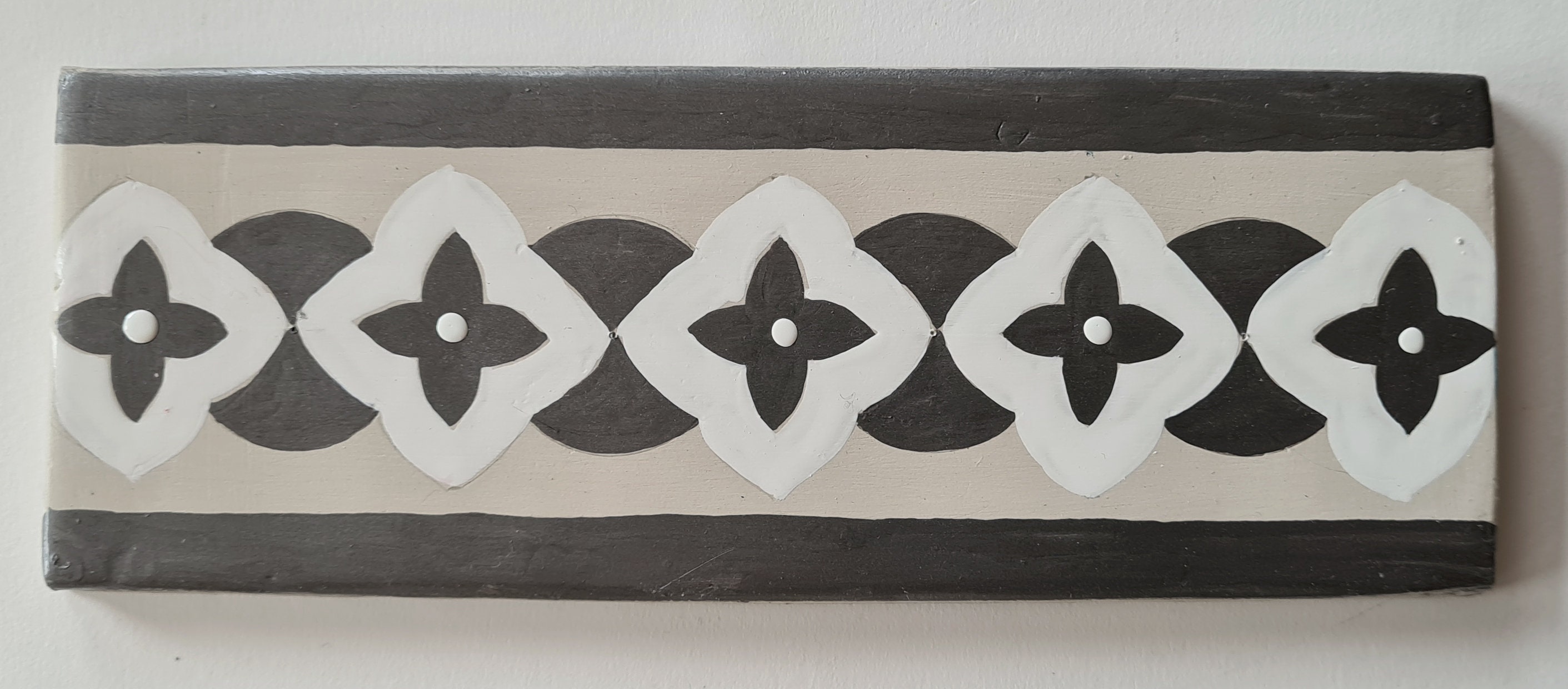 Frise en Céramique Peinte à La Main, Lumineux, Inspiration Art Nouveau