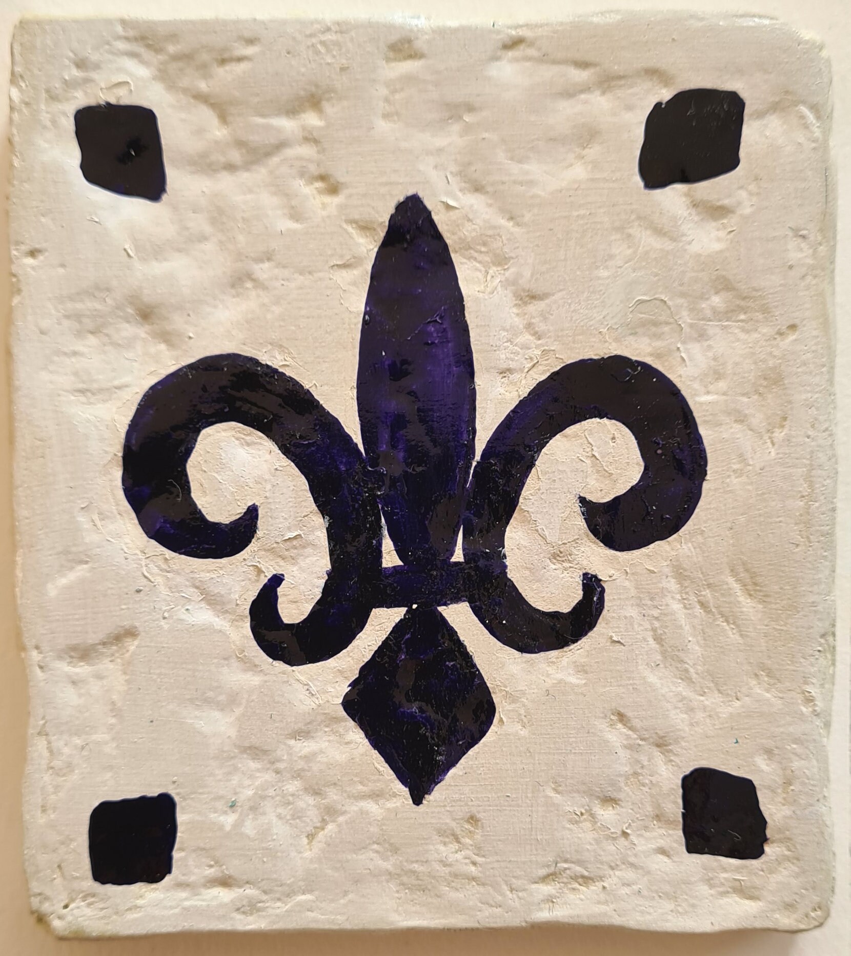 Carreau Céramique Style Ancien, Fleur de Lys