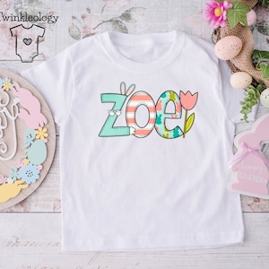 Easter Girl Shirt - Cute Easter Bunny Shirt - Custom Name Shirt - Cute Easter Shirt - Youth Easter Shirt - Toddler Easter Shirt