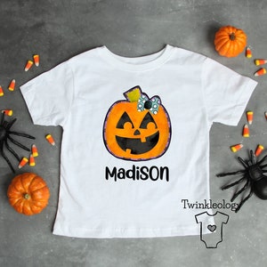 Personalized Halloween Kids Shirt - Cute Halloween Name Toddler Shirt - Personalized Custom Name Toddler Shirt - Girl Custom Halloween Shirt