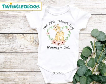 Our First Mother's Day Girl Onesie® - Cute Personalized Mother's Day Onesie®
